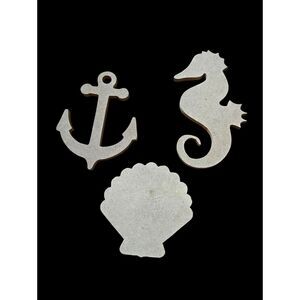 "5/$40" Lot Of 3 Nautical Ocean Themed Wood Cutouts For Crafts